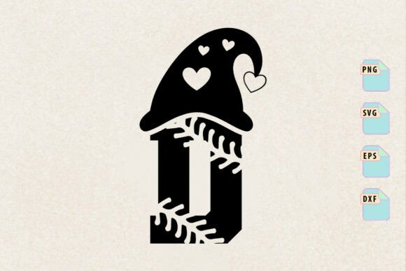 Baseball Christmas Alphabet D Letter: A Festive Graphic Design Asset for Crafty Bloggers