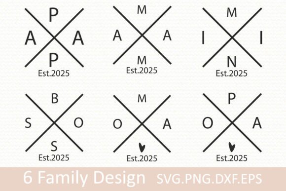 Family Names Plotter File Graphic for Crafts and Merchandise
