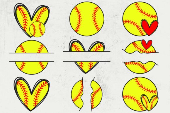 Softball Heart Svg, Red Stitch: A Versatile Graphic Design Asset for Crafters