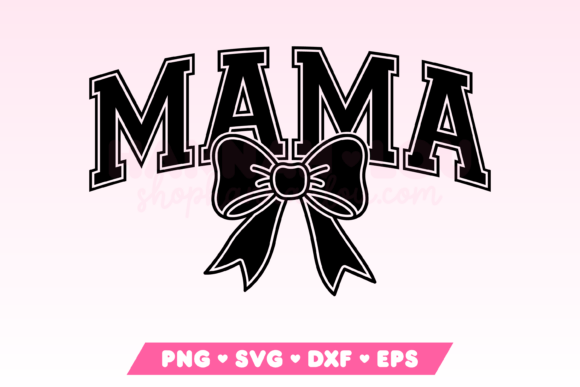 Varsity Mama SVG with Coquette Bow — A Polished Graphic Design Asset for Crafts and Branding